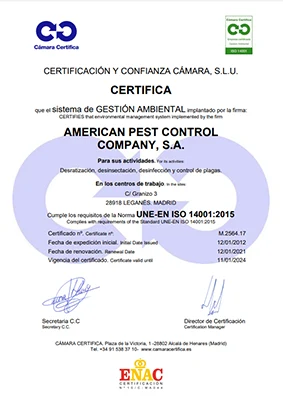 Certificado ISO 14001